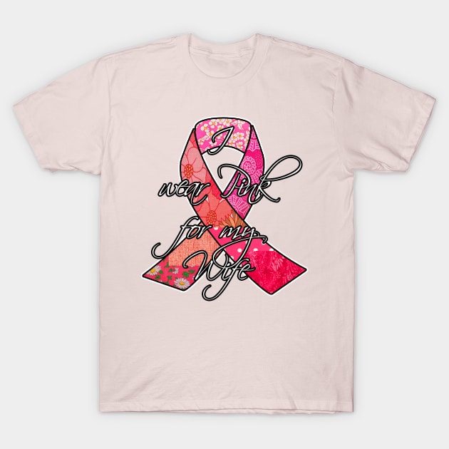 I wear pink for my Friend Retro Breast Cancer Awareness Ribbon T-Shirt by artbyomega